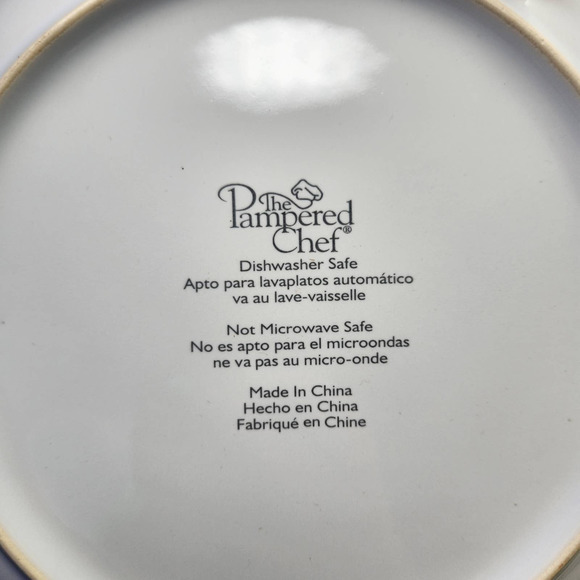 The Pampered Chef White Gold Celebration Party 8” Dessert Plates Set of 4 - Picture 11 of 12
